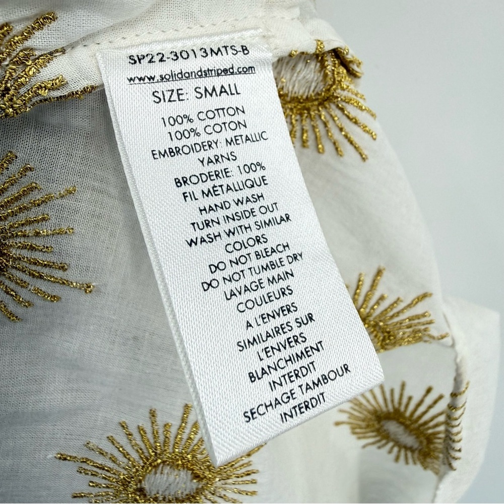 Solid & Striped The Jesse Embroidered Sun Mini Dress Size S - Picture 7 of 15